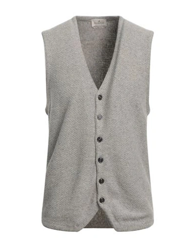 Shop Brooksfield Man Cardigan Grey Size 42 Wool, Polyamide, Silk
