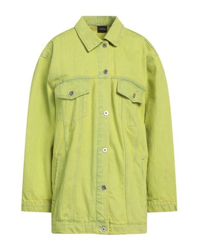 Actitude By Twinset Woman Denim Outerwear Acid Green Size L Textile Fibers In Green