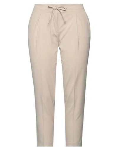 Shop Mr Massimo Rebecchi Woman Cropped Pants Beige Size L Polyester, Elastane