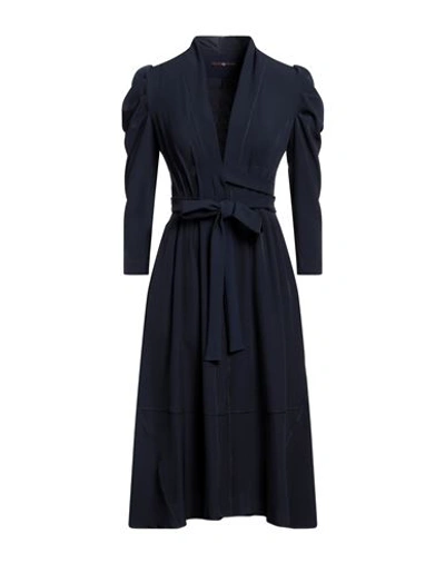 High Woman Midi Dress Midnight Blue Size 6 Polyester, Elastane In Blue