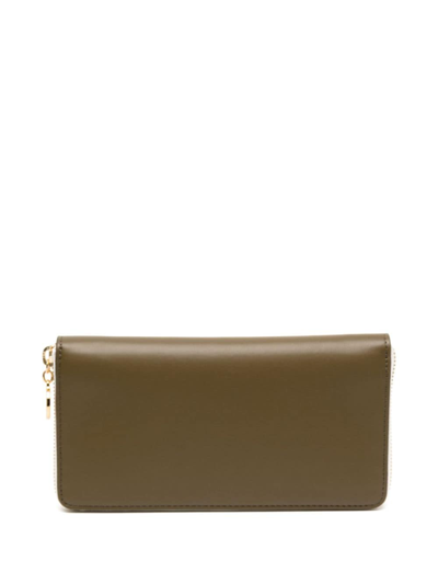 Shop Stella Mccartney Logo-print Faux-leather Wallet In Green