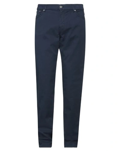 Trussardi Man Pants Midnight Blue Size 31 Cotton, Elastane In Blue
