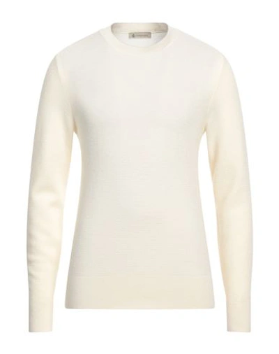 Piacenza Cashmere 1733 Man Sweater Cream Size 46 Virgin Wool In White