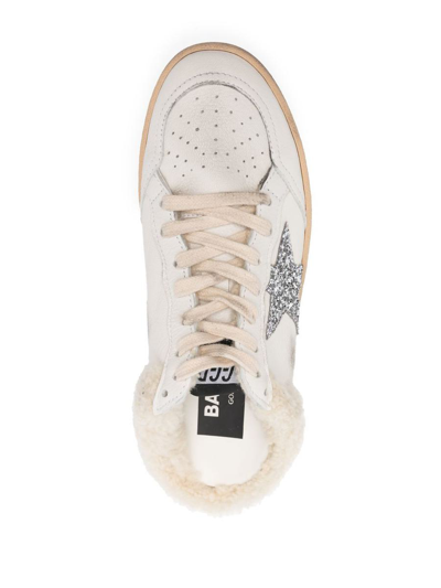 Shop Golden Goose Ball Star Sabot Sneakers In White/silver/beige