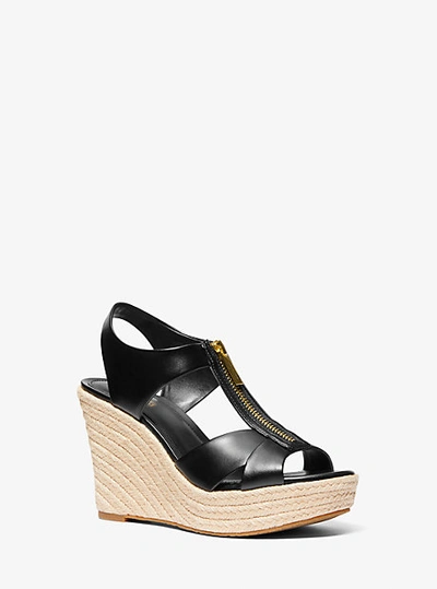 Shop Michael Kors Roslyn Wedge Sandal In Black