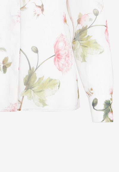 Shop Giambattista Valli Floral Silk Blouse In Multicolor