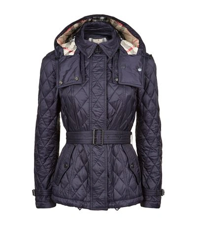 Shop Burberry Short Finsbridge Quilted Coat