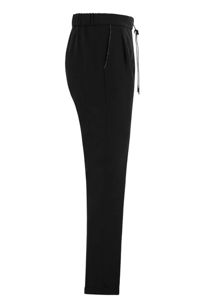 Shop Fabiana Filippi Wool-blend Jogging Trousers In Black