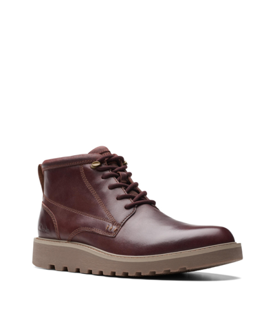 Shop Clarks Men's Collection Barnes Lace Ankle Boots In Brown Leather