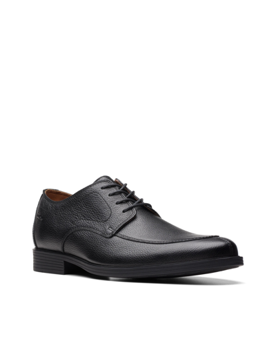 Clarks Men's Collection Whiddon Apron Oxford Dress Shoes In Black Tumbled Leather