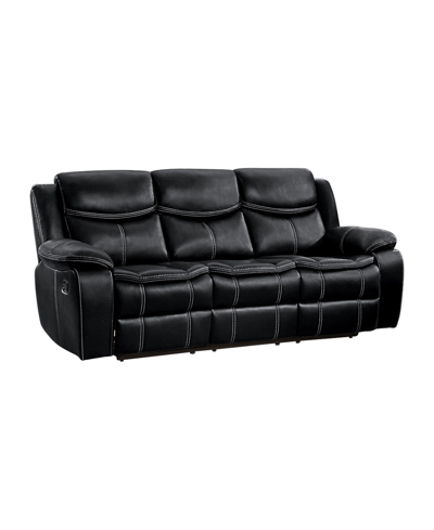 Shop Homelegance White Label Veloce 88" Double Glider Reclining Sofa In Black