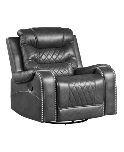 Shop Homelegance White Label Bailey 40" Swivel Glider Reclining Chair In Gray