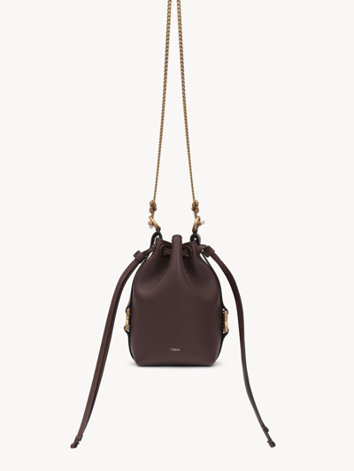 Shop Chloé Marcie Micro Bucket Purple Size Onesize 100% Calf-skin Leather In Violet