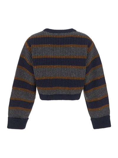 Shop Brunello Cucinelli Cropped Sweater In Multicolor