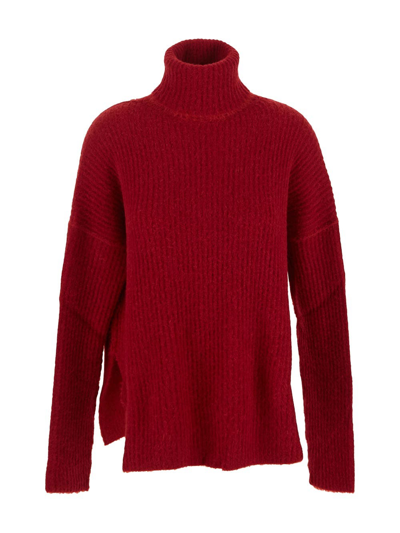 Shop Uma Wang High Neck Sweater In Red