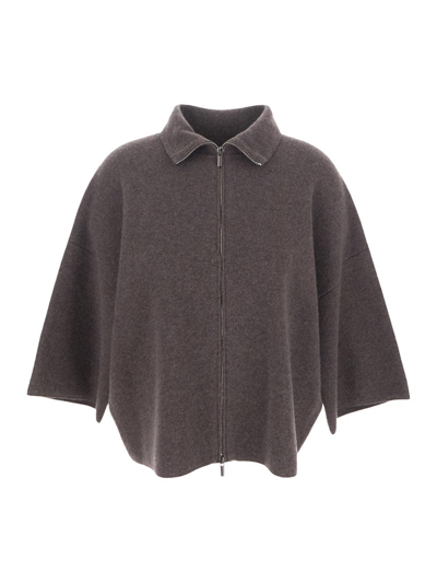 Shop Gentryportofino Cashmere Zipped Jacket In Grey