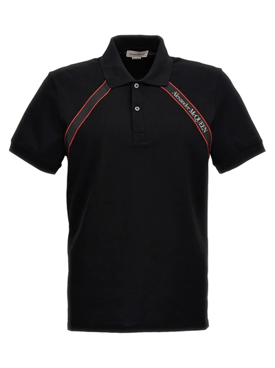 Shop Alexander Mcqueen Logo Band  Shirt Polo Black