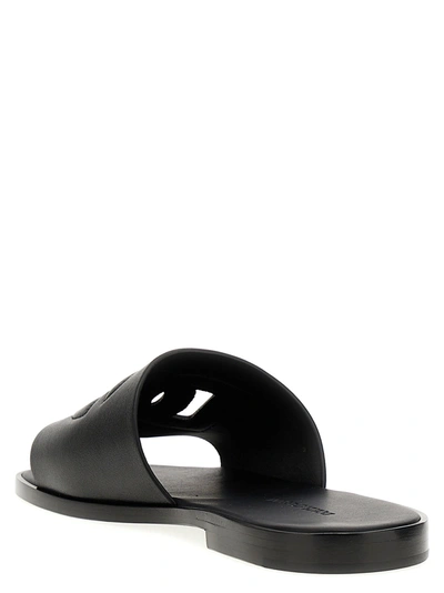 Shop Dolce & Gabbana Logo Slides Sandals Black