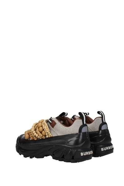 Shop Burberry Sneakers Arthur Fabric Black Beige