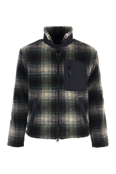 Shop Woolrich Giacca Sherpa Zip-up Hombre Grey In Grey/green