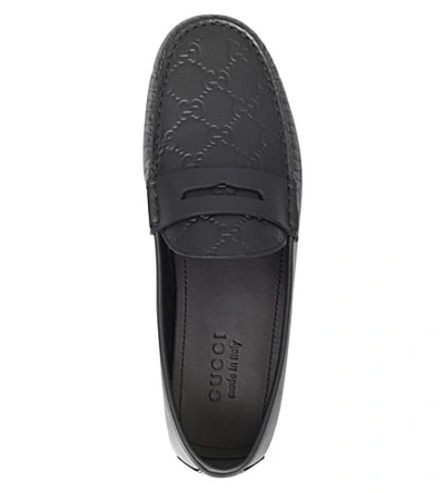 Shop Gucci Kanye Gg Leather Loafers In Black