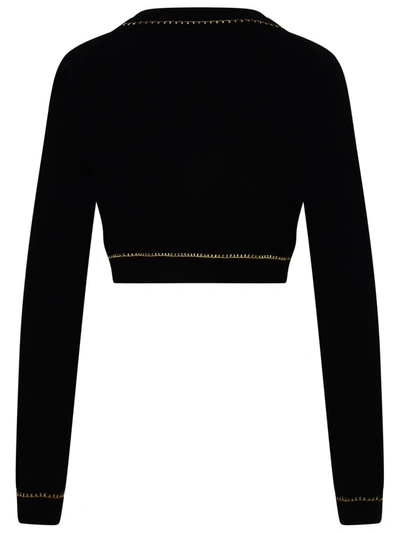 Shop Versace Black Cashmere Blend Cardigan