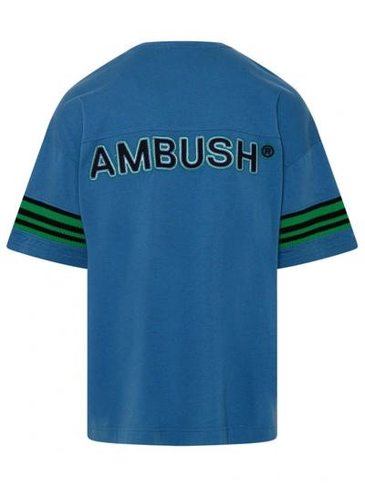 Shop Ambush Blue Rib Cotton T-shirt In Light Blue