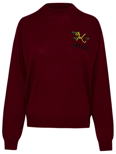 Shop Kenzo Burgundy Wool Sweater In Bordeaux