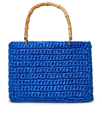 Shop Chica Celeste Raffia Luna Bag In Light Blue