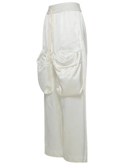 Shop Off-white Duchesse White Viscose Trousers