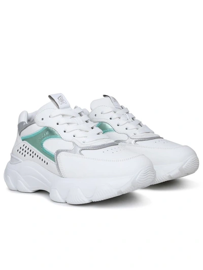 Shop Hogan Hyperactive White Leather Sneakers