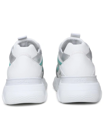 Shop Hogan Hyperactive White Leather Sneakers