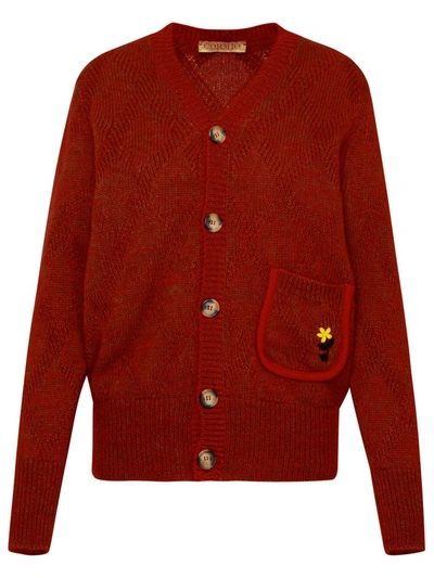 Shop Cormio Lana Red Wool Blend Cardigan