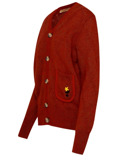 Shop Cormio Lana Red Wool Blend Cardigan