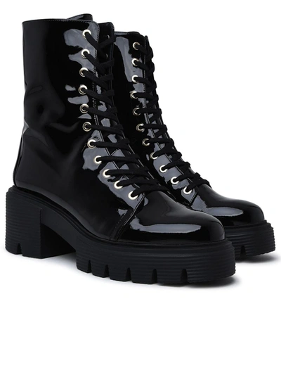 Shop Stuart Weitzman Leather Soho Ankle Boot In Black