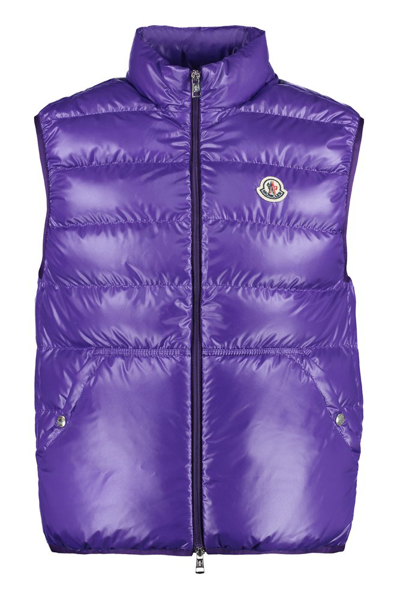 Shop Moncler Aube Down Vest In Purple