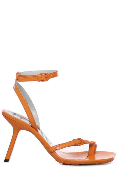 Shop Loewe X Paula's Ibiza Ankle Strapped Sandals In Orange