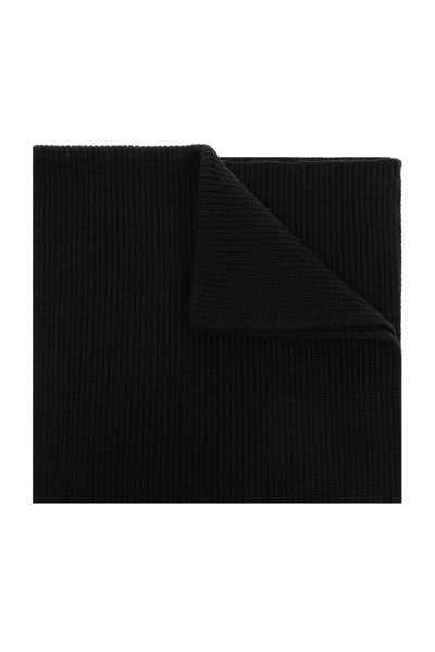 Shop Versace Finished Edge Knitted Scarf In Black