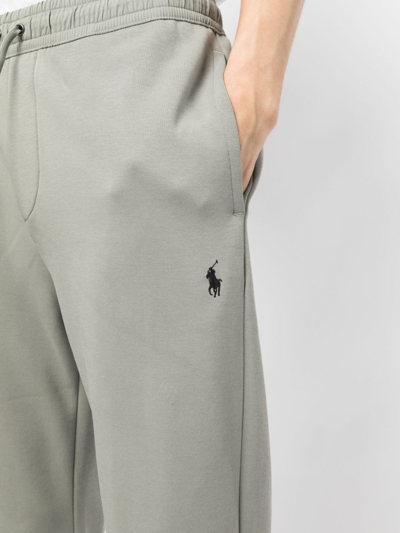 Shop Polo Ralph Lauren Polo Pony-embroidered Drawstring Track Pants In Grey