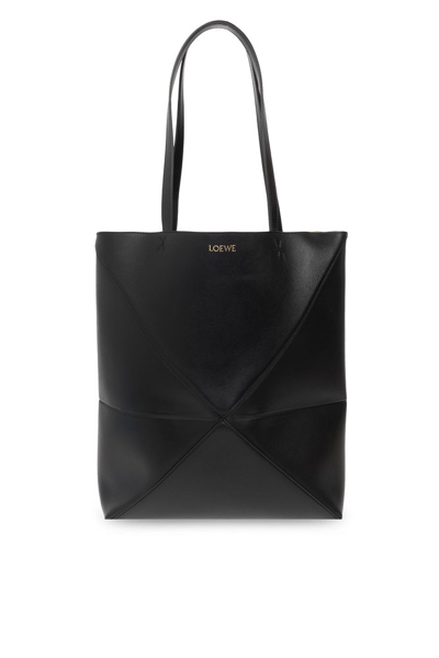 Shop Loewe Puzzle Fold Tote Bag In Black