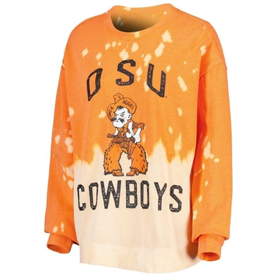 Gameday Couture Orange Oklahoma State Cowboys Twice As Nice Faded Dip-dye Pullover Sweatshirt In Orange