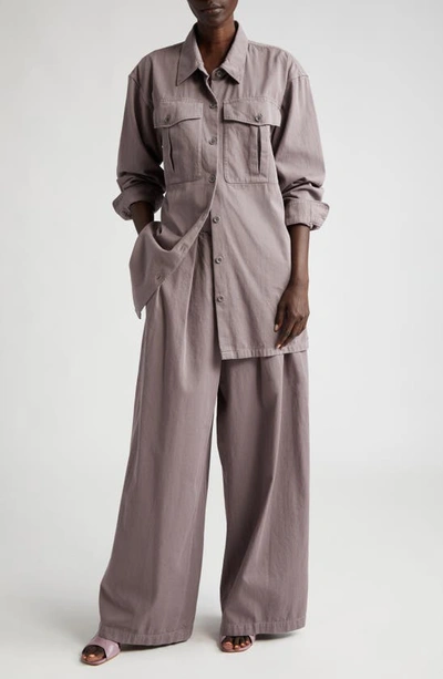 Dries Van Noten Pamplona Pleated Wide Leg Trousers In Parma 499