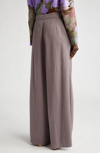 Dries Van Noten Pamplona Pleated Wide Leg Trousers In Parma 499