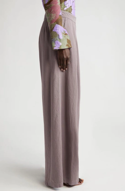 Dries Van Noten Pamplona Pleated Wide Leg Trousers In Parma 499