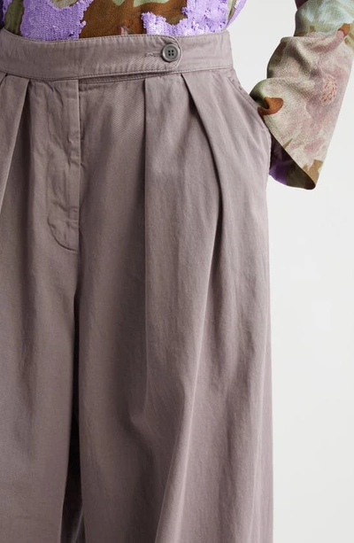 Dries Van Noten Pamplona Pleated Wide Leg Trousers In Parma 499