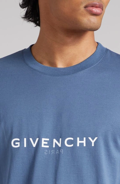 Shop Givenchy Slim Fit Logo T-shirt In Military Blue