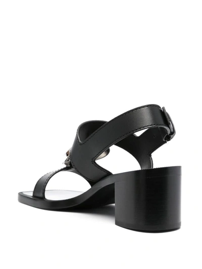Shop Alaïa Le Coeur Leather Sandals In Black