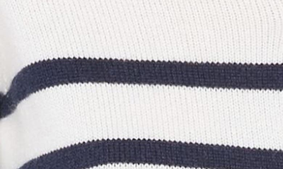 Shop Frame Mariner Stripe Cashmere Cardigan In Off White Multi