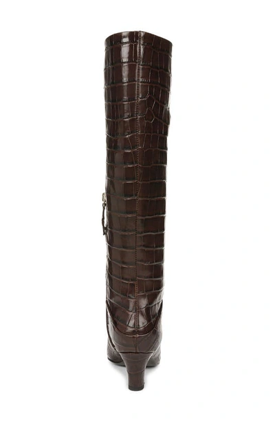 Shop Sarto By Franco Sarto Andria Croc Embossed Knee High Boot In Brown