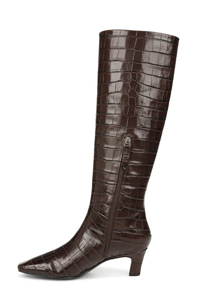 Shop Sarto By Franco Sarto Andria Croc Embossed Knee High Boot In Brown